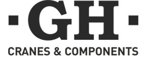 Logotipo GHSA Cranes and Components. GH fabricante de grúas puente y polipastos.